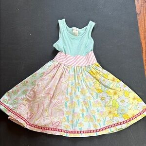 Matilda Jane Mint and Yellow Floral Dress. Girls size 8
